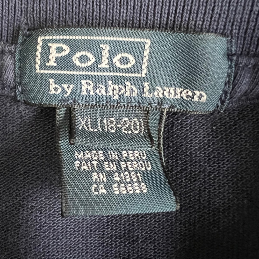 Polo Ralph Lauren Polo Shirt Boys XL 18-20 Navy Red White Big Pony Colorblock - Picture 3 of 6